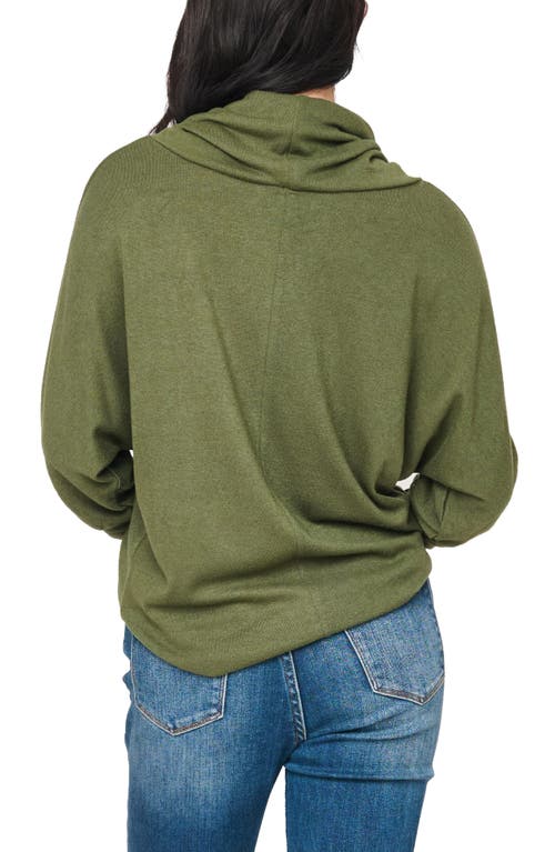 Gibsonlook Cozy Up Cowl Neck Sweater In Green