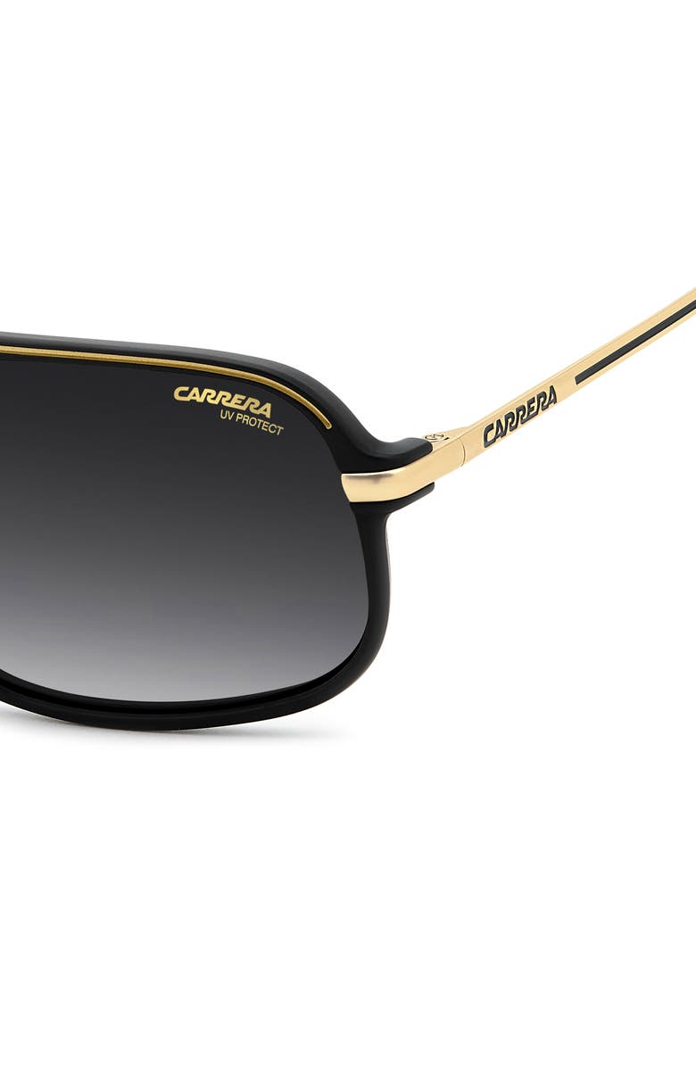 Carrera Eyewear C Sport 62mm Oversize Rectangular Sunglasses, Alternate, color, Matte Black Gold/ Dark Grey Sf