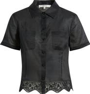 FRAME The Embroidered Seaside Ramie Button-Up Top