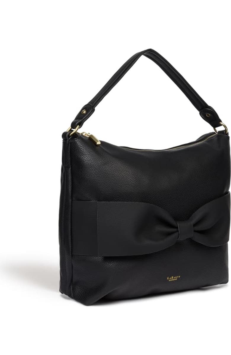 LaBante London Abelia Black Vegan Hobo Bag, Alternate, color, Black