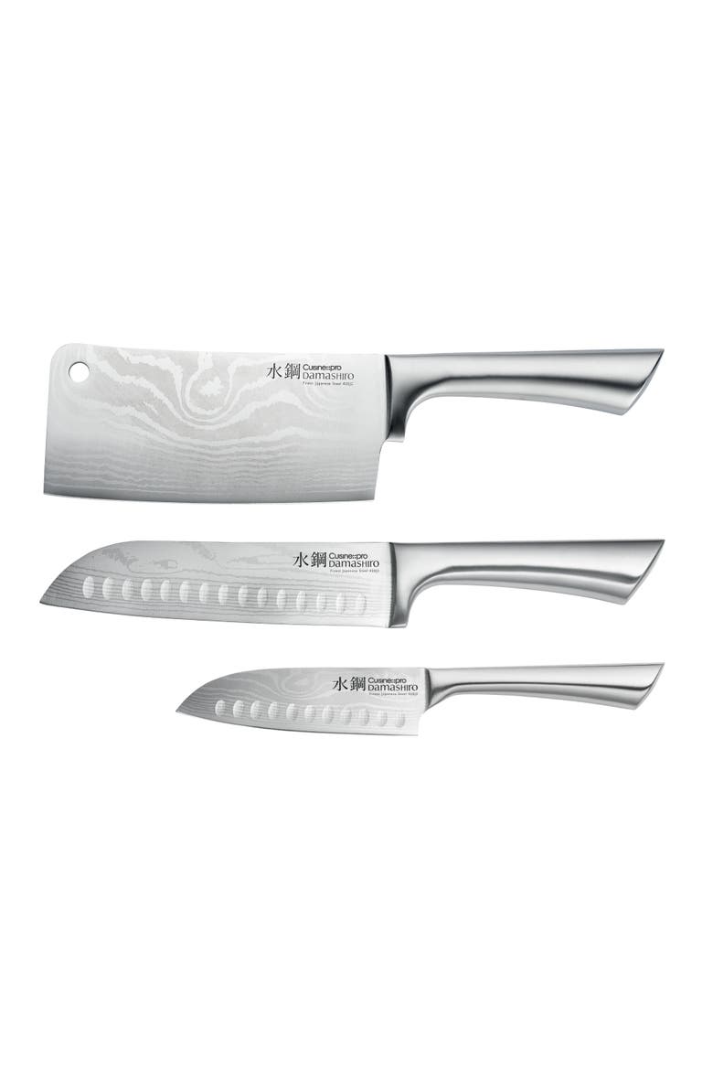 Damashiro® 3-Piece Ultimate Knife Set, Main, color, Silver
