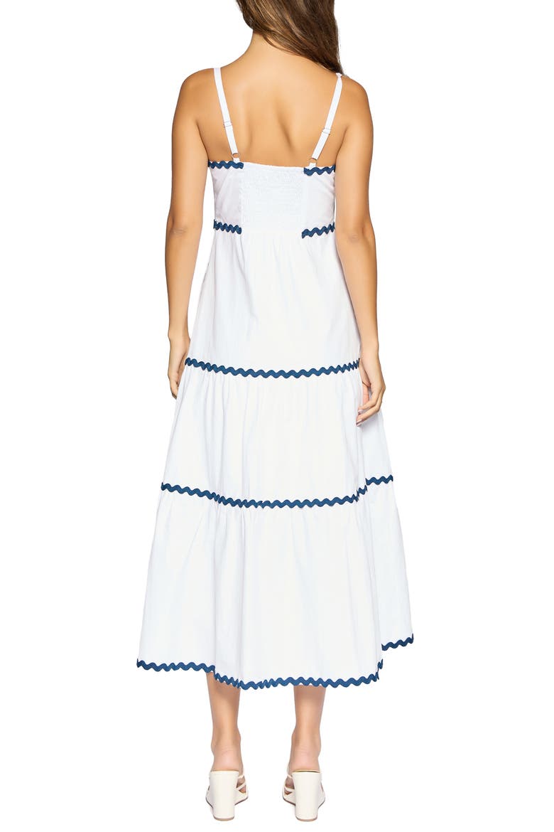 Luciana Tiered Maxi Sundress, Alternate, color, WHITE-NAVY