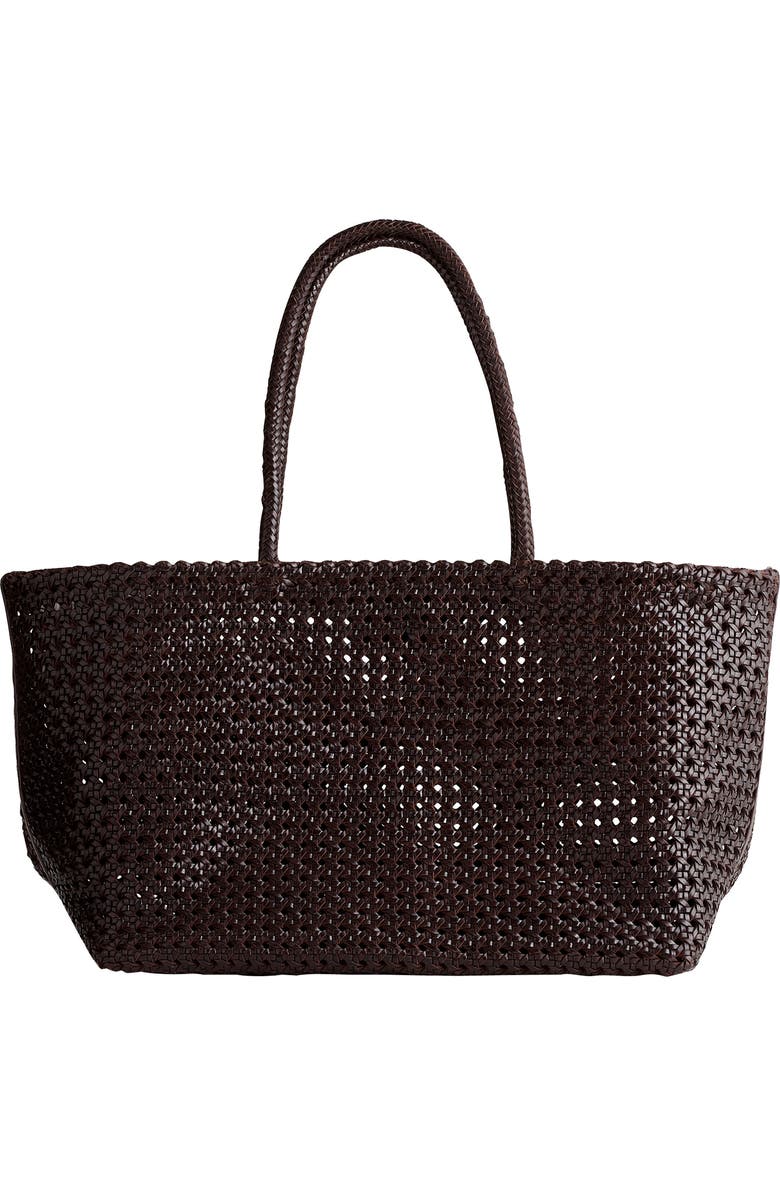 Madewell The Handwoven Cane Tote, Main, color, Dark Carob