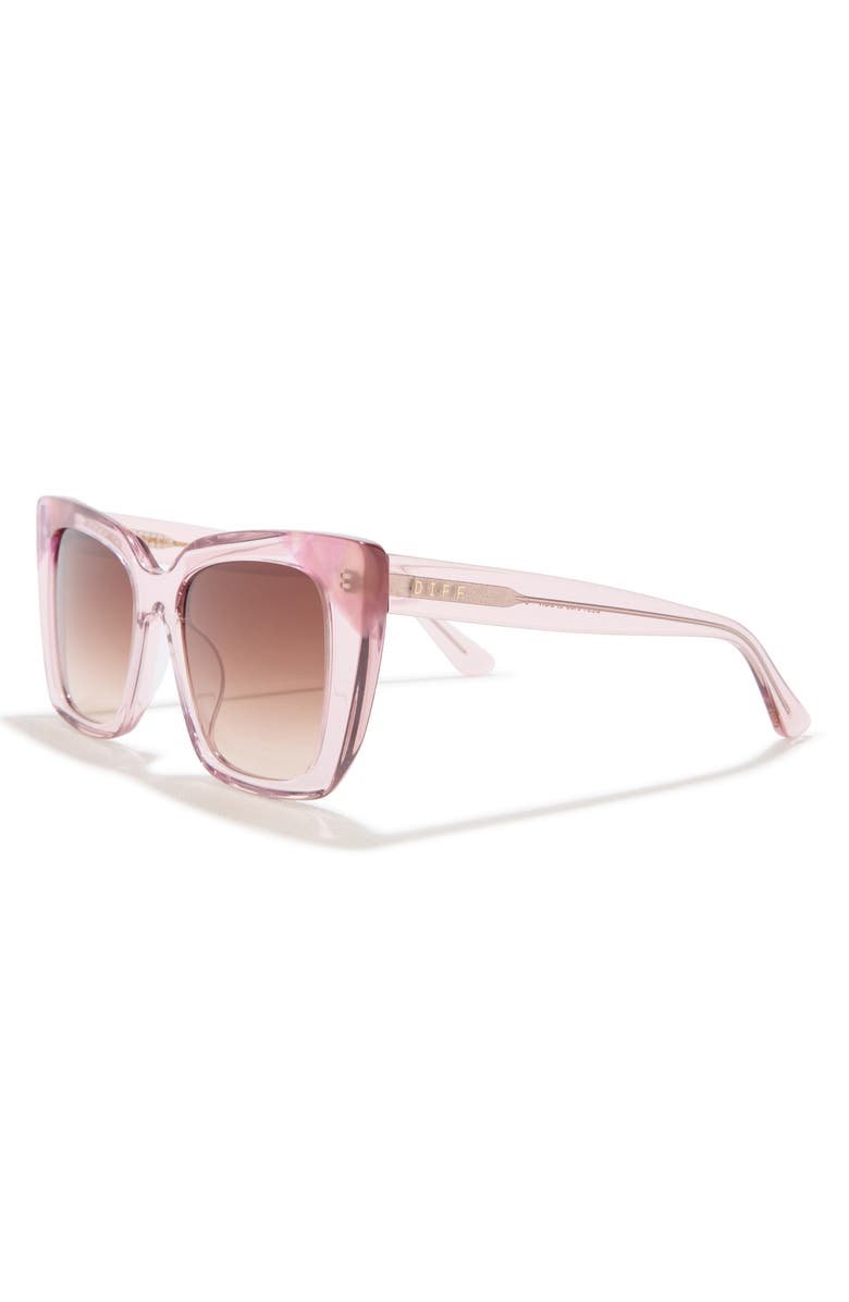DIFF Lizzy Square Sunglasses, Alternate, color, Light Pink