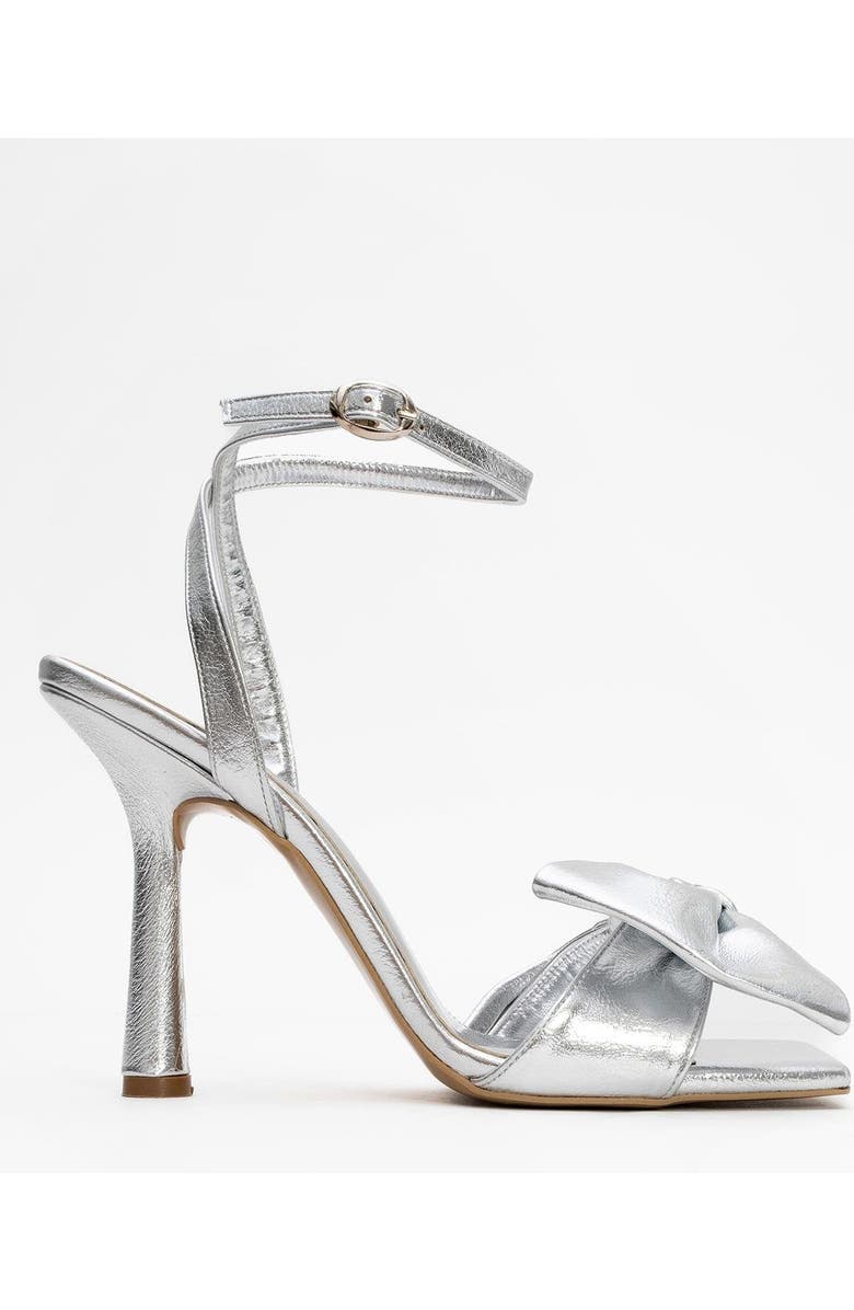 Prologue Shoes Pila Ankle Strap Stiletto Sandal, Alternate, color, Silver