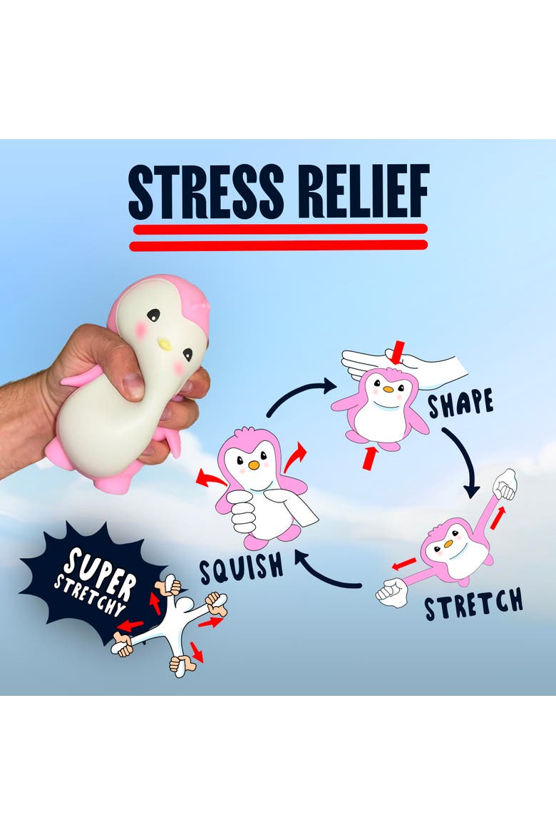 Monkeworld Pudgy Penguin Fidget Toy Pink, Plush, Stress Relief, Alternate, color, Pink