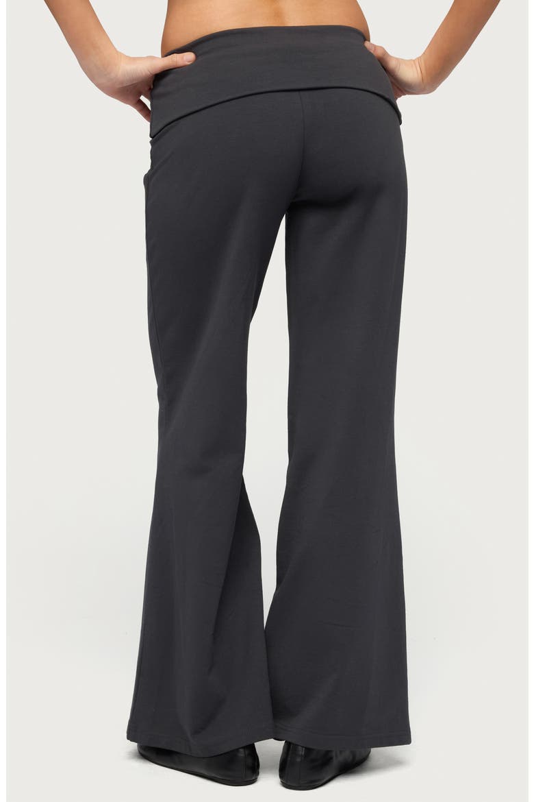 Wide Leg Foldover Pants, Alternate, color, DARK-GRAY
