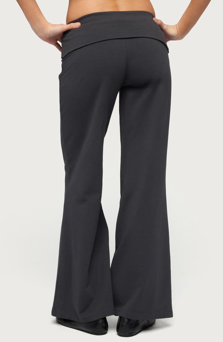EDIKTED Wide Leg Foldover Pants, Alternate, color, Dark-Gray