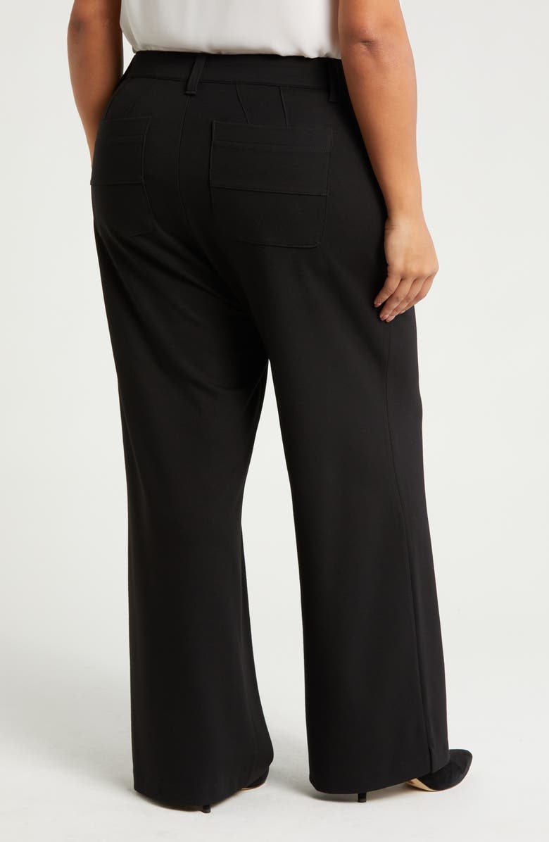 Wit & Wisdom Whitney Skyrise Plaid Wide Leg Trousers, Alternate, color, Black