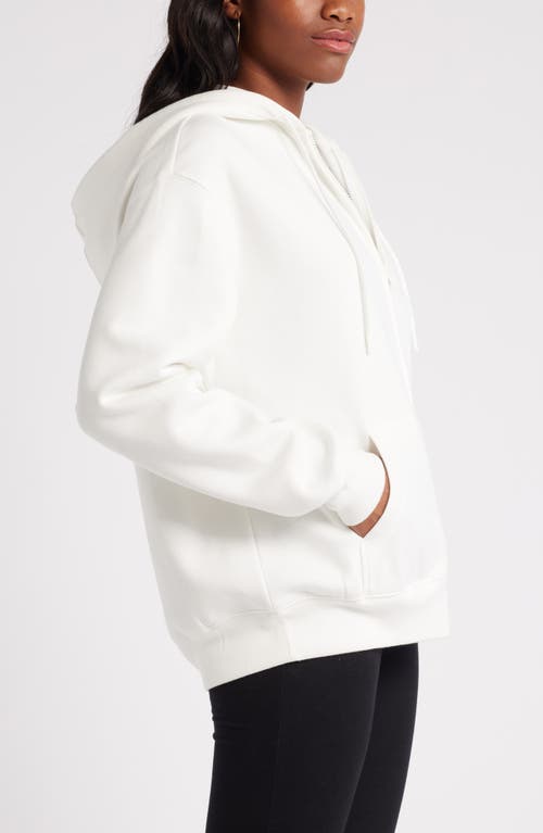 Bp. Oversize Zip Fleece Hoodie In White