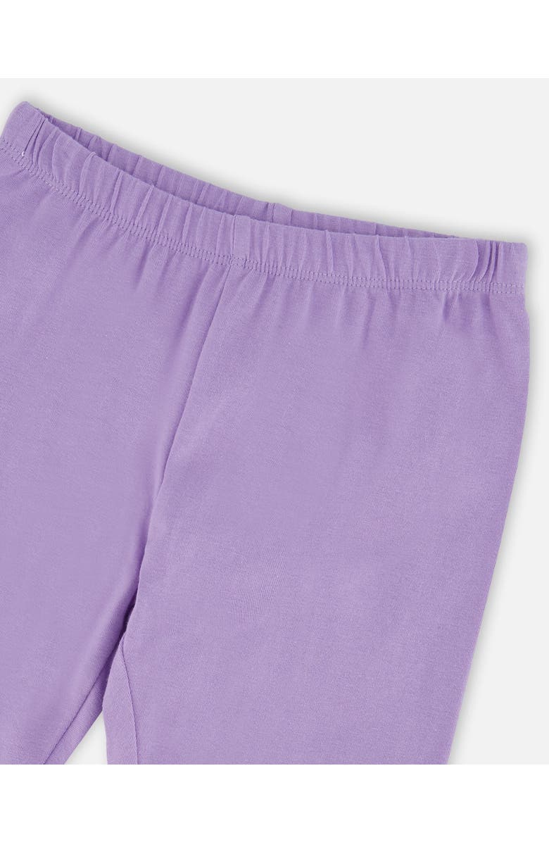 Deux par Deux Organic Cotton Jersey Capri with Knee Screen Hearts Appliqués, Alternate, color, Mauve