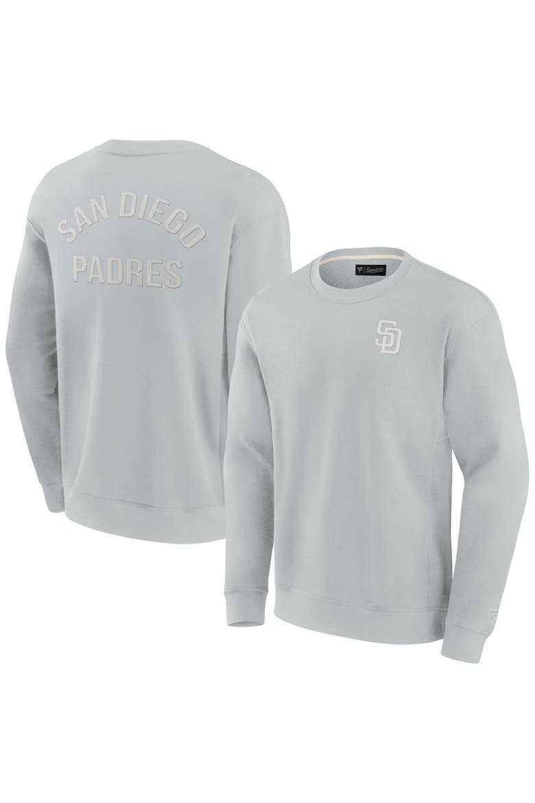 Unisex Fanatics Signature Gray San Diego Padres Super Soft Pullover Crew Sweatshirt, Alternate, color, Gray