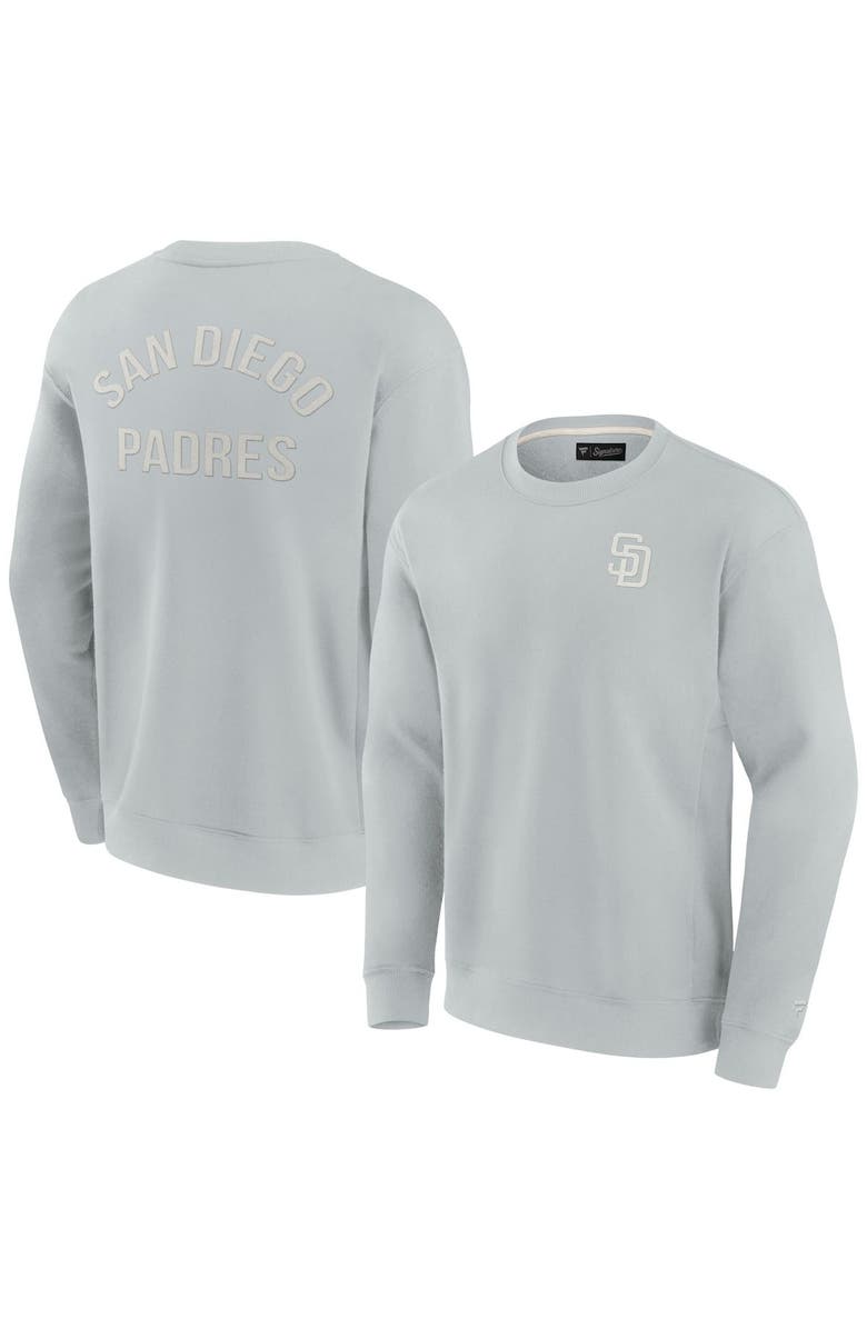 Fanatics Signature Unisex Fanatics Signature Gray San Diego Padres Super Soft Pullover Crew Sweatshirt, Alternate, color, Gray