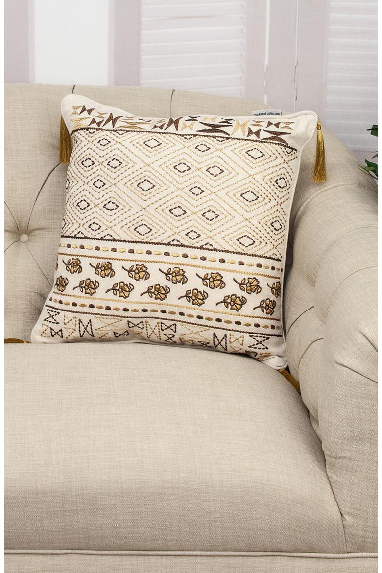Marjoram Tapestry Throw Pillow, Alternate, color, BEIGE