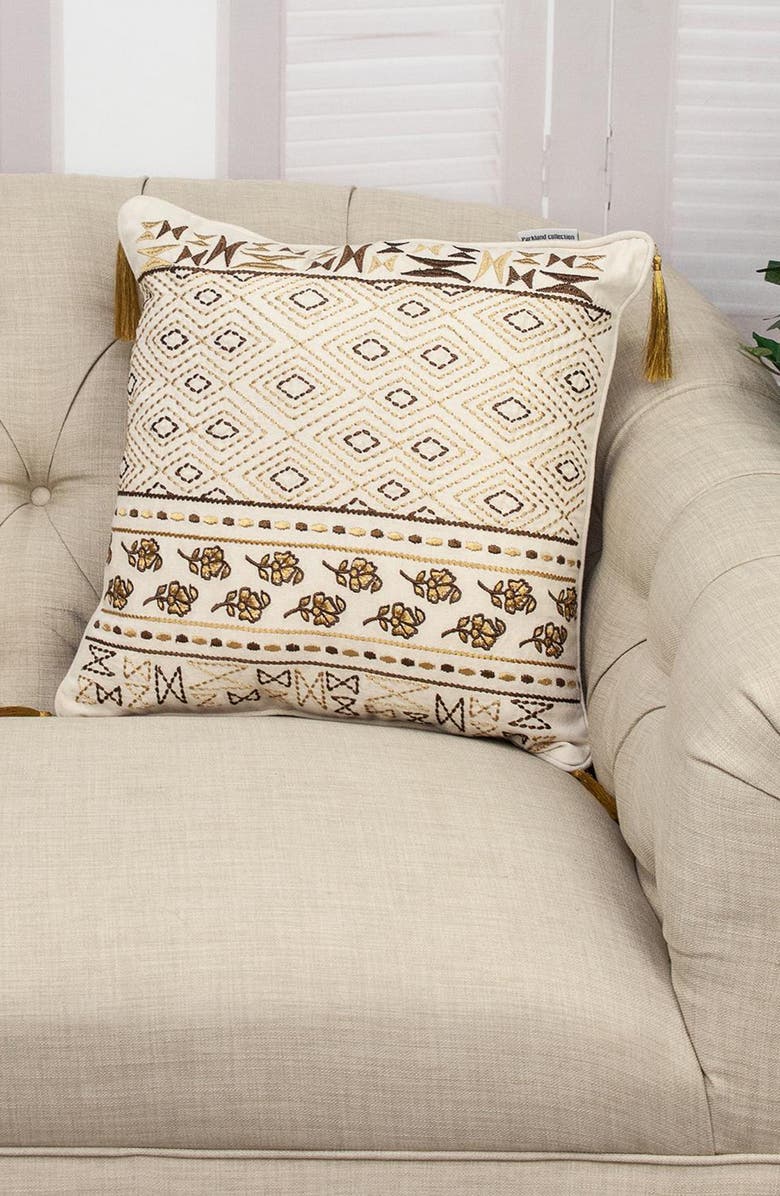 PARKLAND COLLECTION Marjoram Tapestry Throw Pillow, Alternate, color, Beige