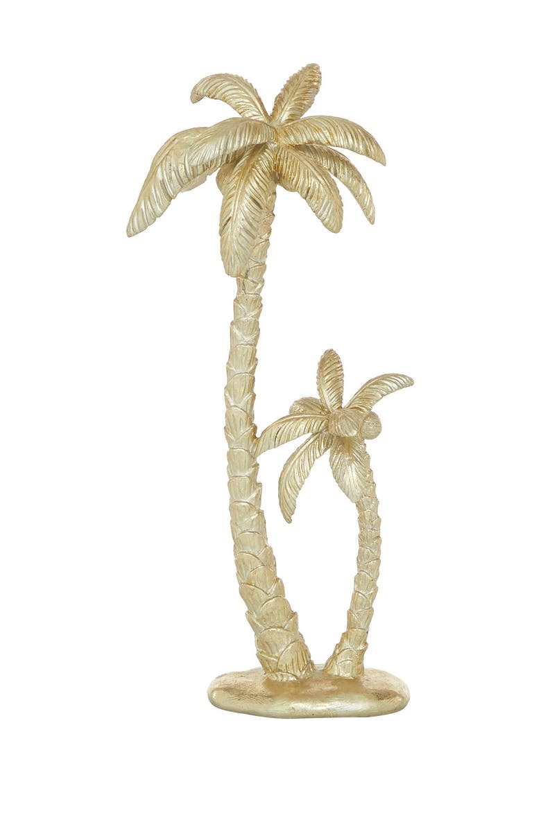 WILLOW ROW Palm Tree SculpturePolyresinGold, Alternate, color, Gold