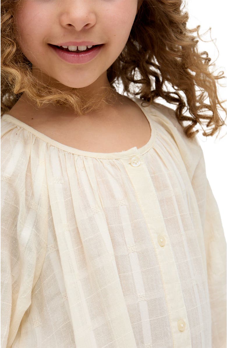 Raffya Kids Olivia Button Down Embroidered Dress, Alternate, color, Ecru