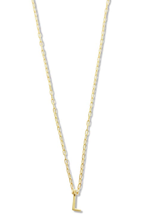 Initial Pendant Sterling Silver Paper Clip Chain Necklace