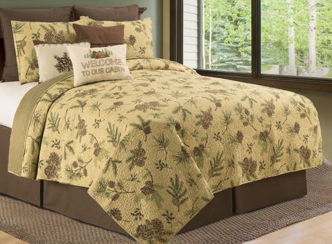 Woodland Retreat Cotton Quilt Set  - Reversible and Machine Washable