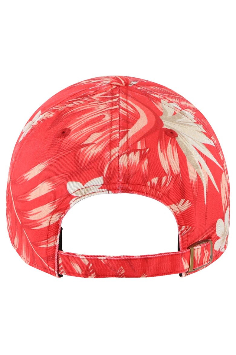 Men's '47 Red Atlanta Hawks Tropicalia Floral Clean Up Adjustable Hat, Alternate, color, Red