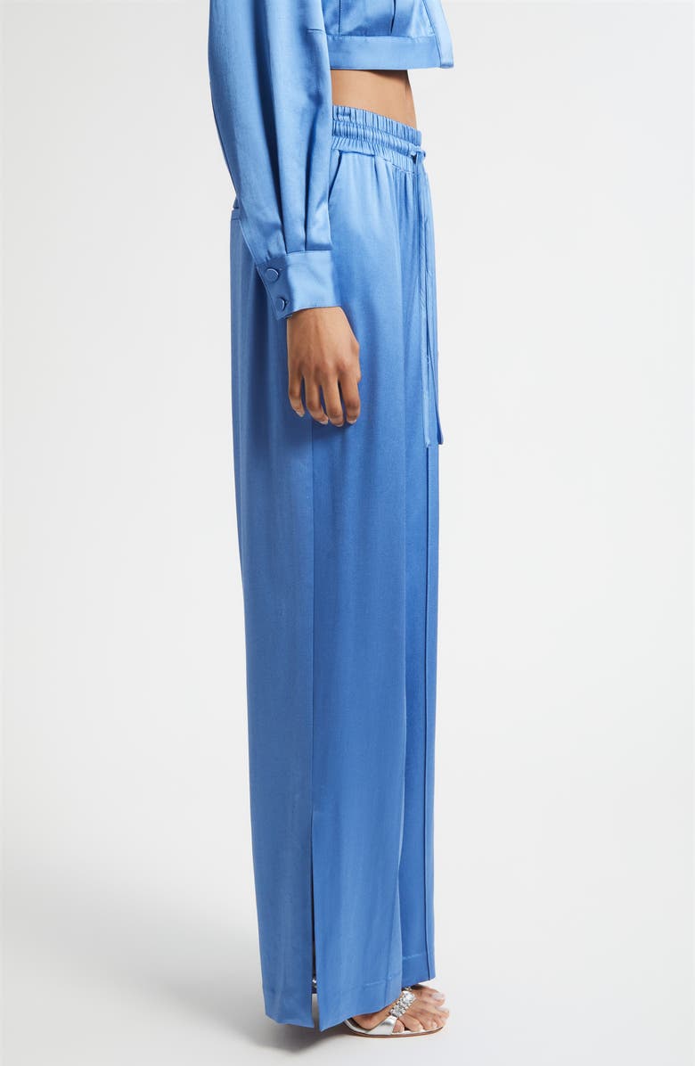 Cinq à Sept Damoni Wide Leg Satin Pants, Alternate, color, Cobalt Wave