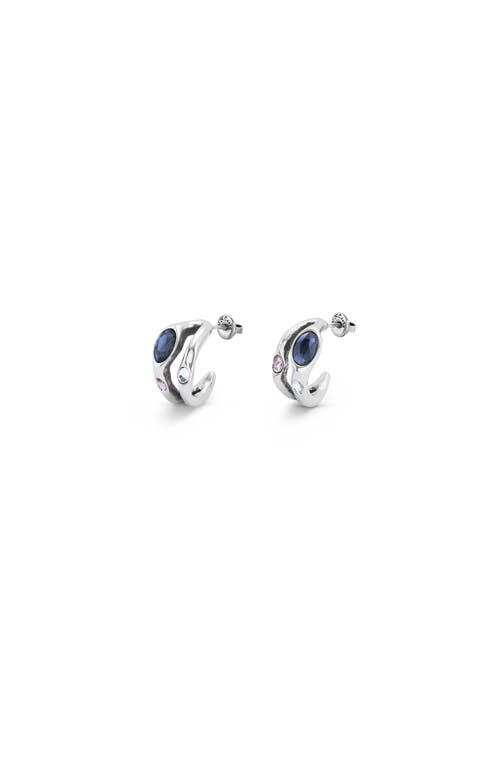 Unode50 Multicolor Crystal Accent Earrings In Metallic