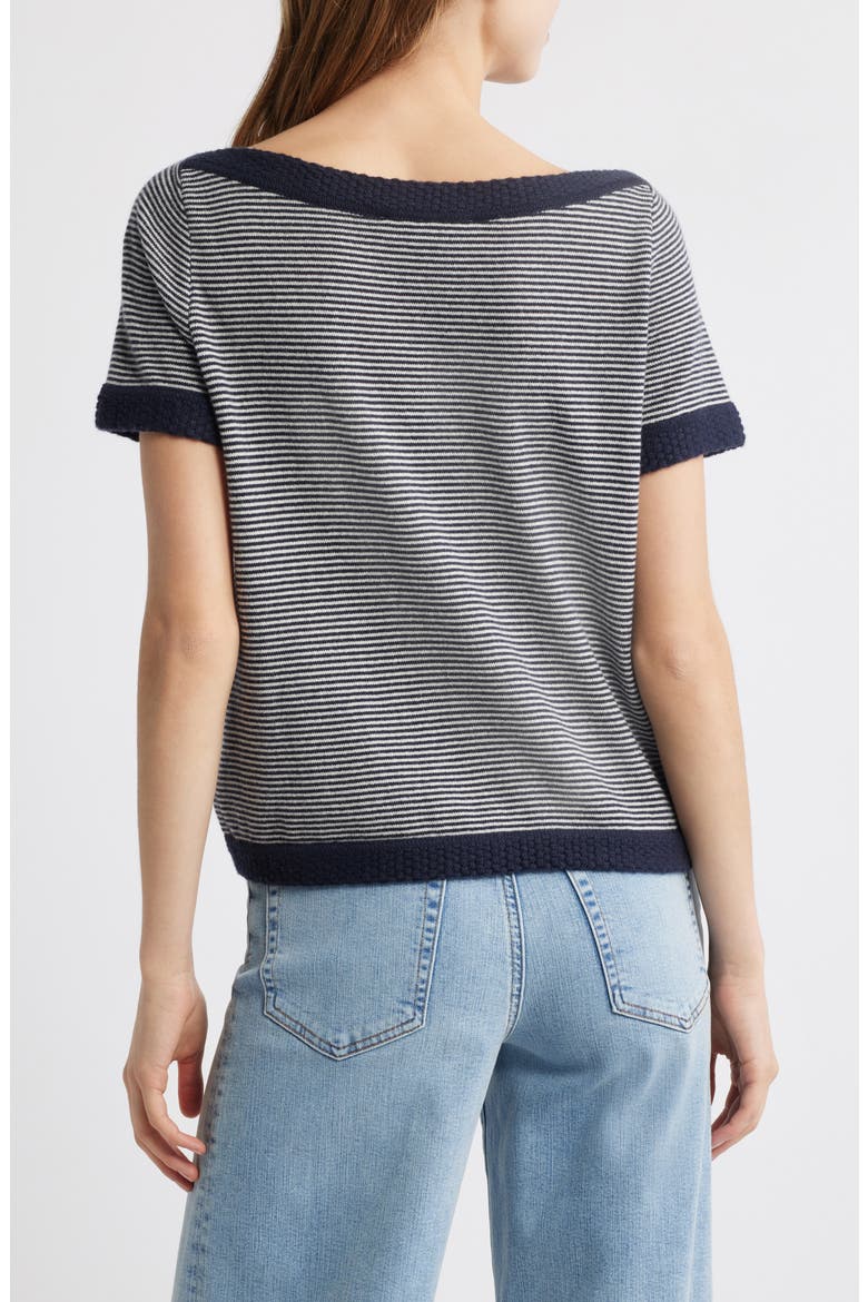 The Stripe Boat Neck Cashmere Sweater, Alternate, color, NAVY MULTI