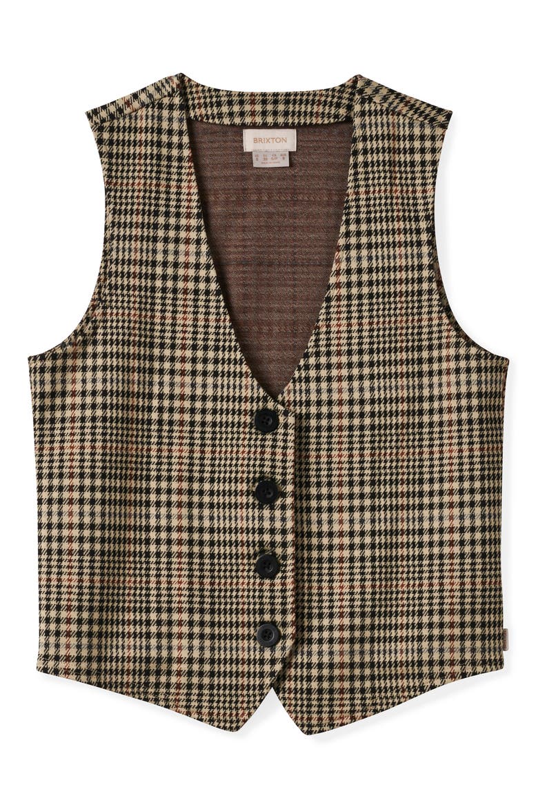 Plaid Relaxed Fit Vest, Alternate, color, WINTER WHITE/ BLACK PLAID