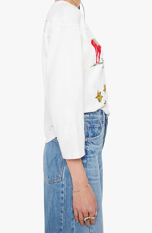 Mother The Footballer Long Sleeve T-shirt In White