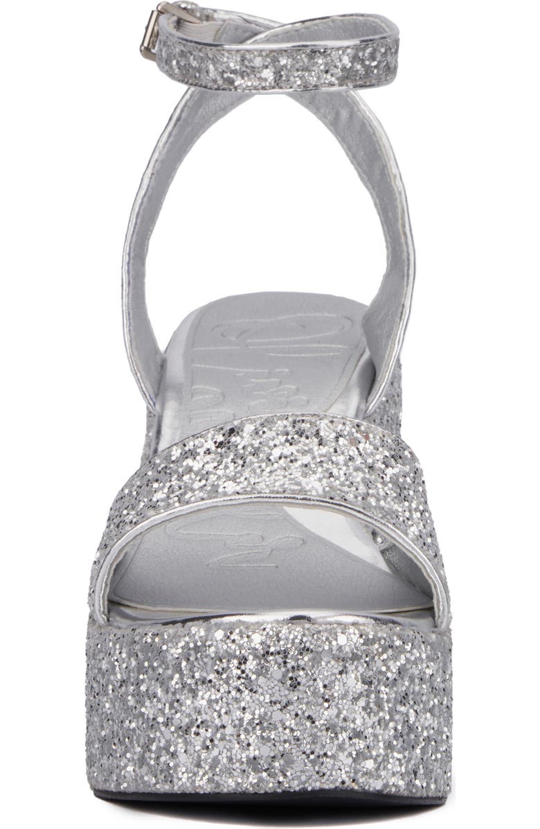 OLIVIA MILLER Capricorn Glitter Platform Sandal, Alternate, color, Silver Glitter