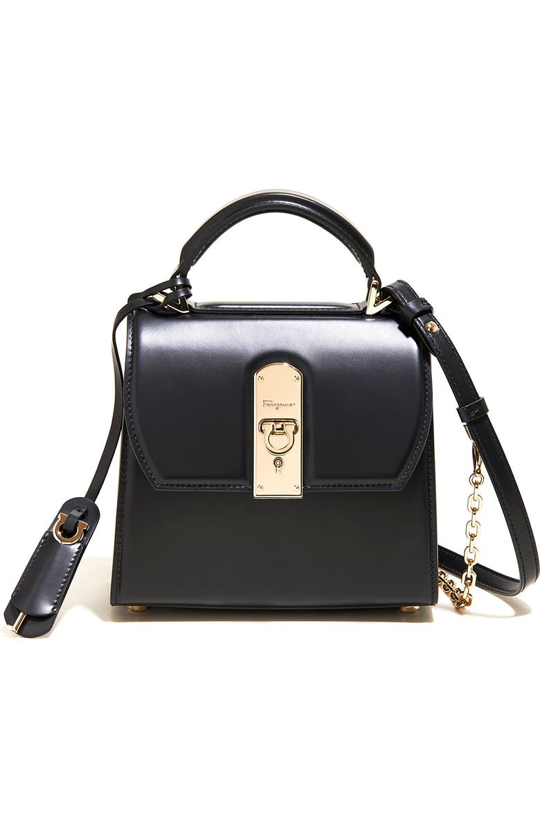 FERRAGAMO Salvatore Ferragamo Small Boxyz Leather Satchel, Main, color,