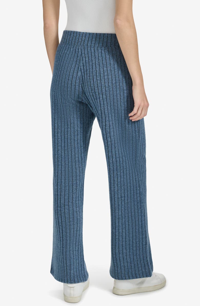 Andrew Marc Sport Ribbed Hacci Flare Leg Pants, Alternate, color, Ink