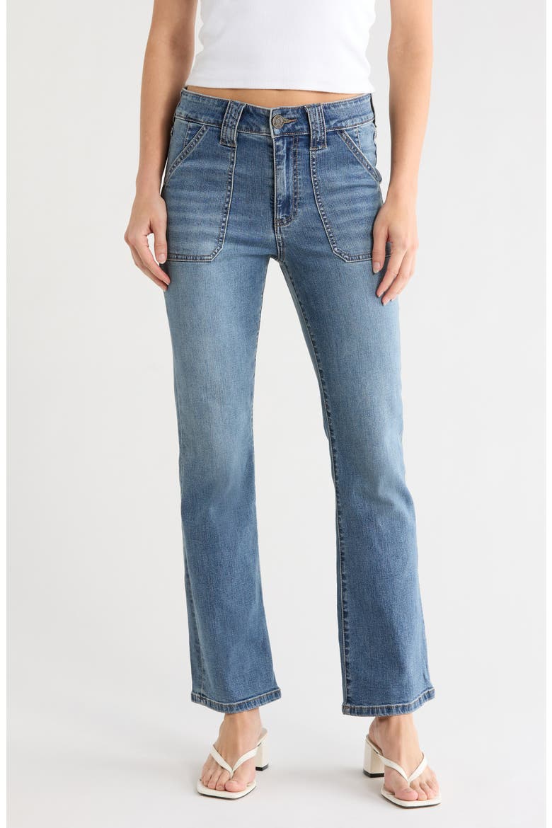 Nikki High Rise Kick Flare Stretch Jeans, Main, color, MAPLE