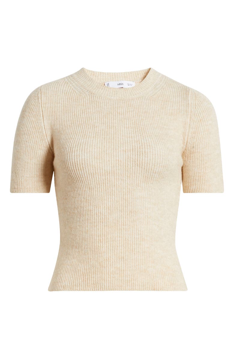 MANGO Short Sleeve Rib Sweater, Alternate, color,