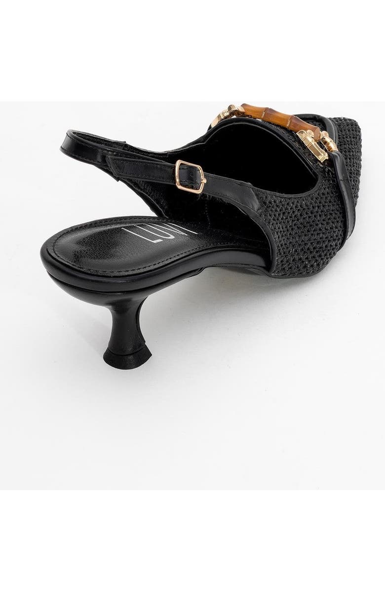 Prologue Shoes Osca Pointed Toe Buckled Slingback Pump, Alternate, color, Black