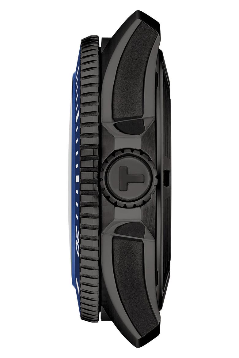 Seastar 2000 Professional Powermatic 80 Rubber Strap Watch, 46mm, Alternate, color, BLUE GRADIENT