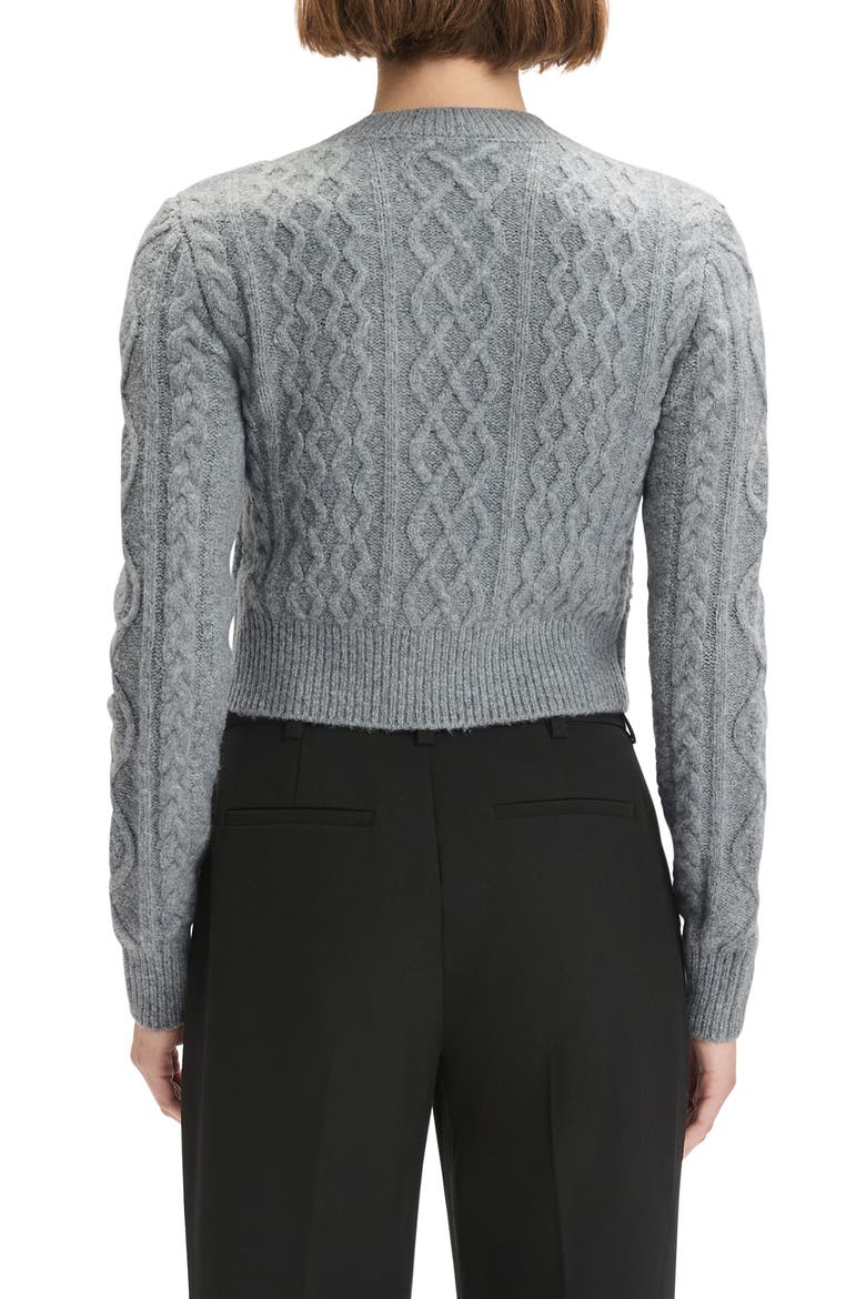 The Eleanor Merino Wool & Cashmere Blend Crop Cardigan, Alternate, color, HEATHER GREY