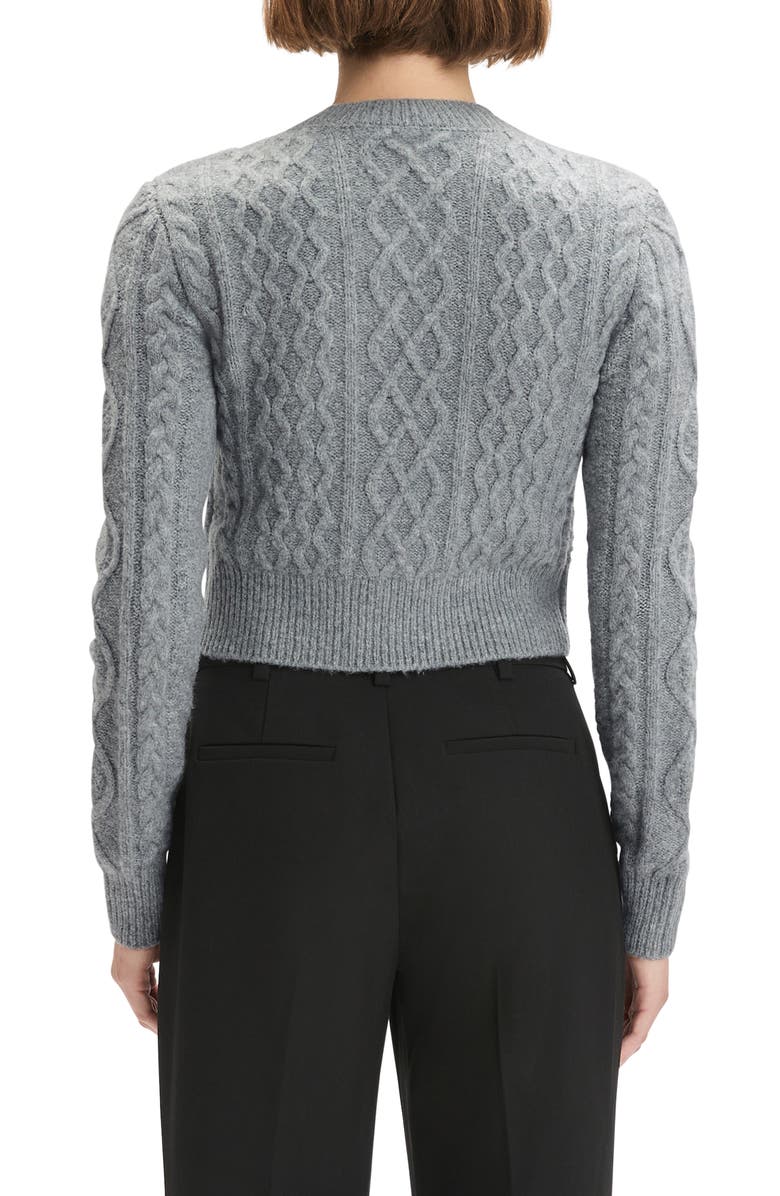 Favorite Daughter The Eleanor Merino Wool & Cashmere Blend Crop Cardigan, Alternate, color, Heather Grey