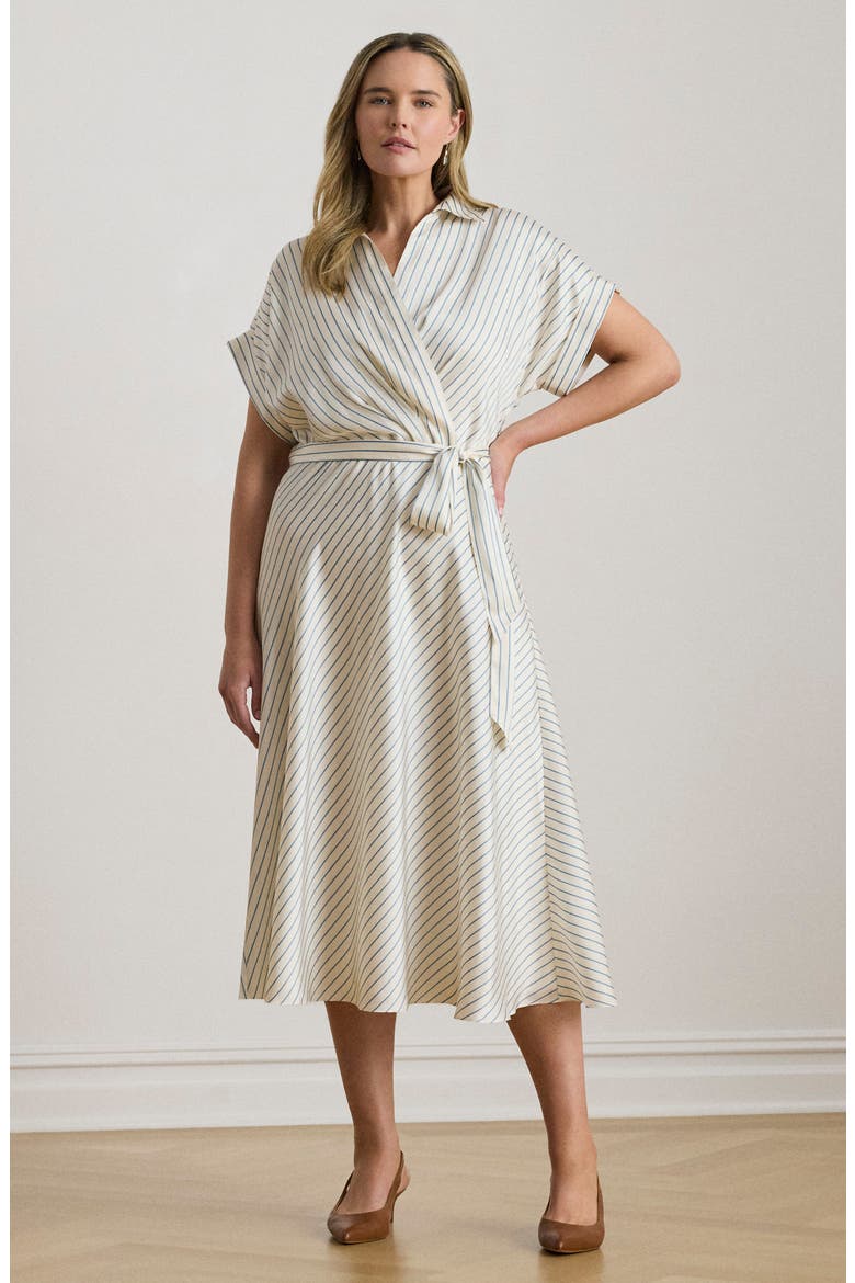 Stripe Twill Dress, Alternate, color, CREAM MU