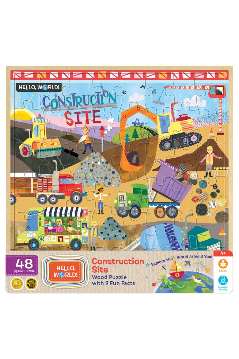 Construction Site 48 Piece Wood Puzzle, Main, color, Multicolor