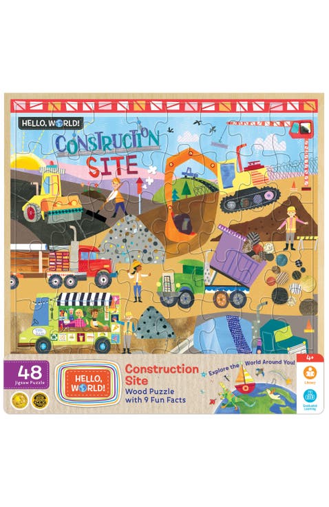 Construction Site 48 Piece Wood Puzzle