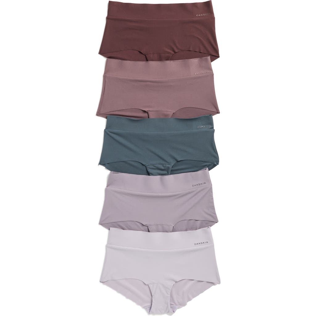 Danskin Assorted 5-pack Brushed Microfiber Hipster Briefs In Multi
