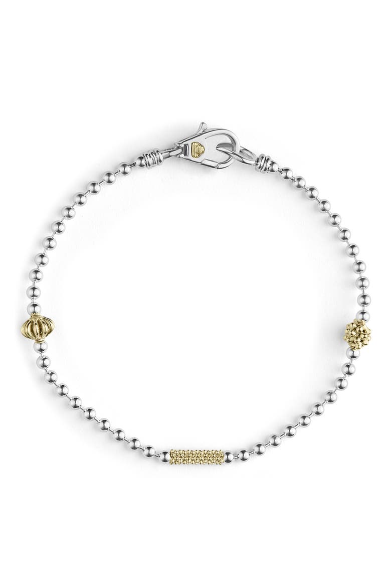 Caviar Icon Bracelet, Main, color, SILVER