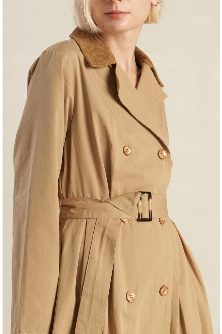 Cotton Trench Midi Dress, Alternate, color, CAMEL