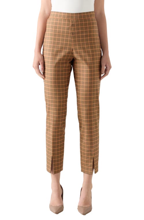 Lk Bennett Amber Plaid Crop Pants In Multi