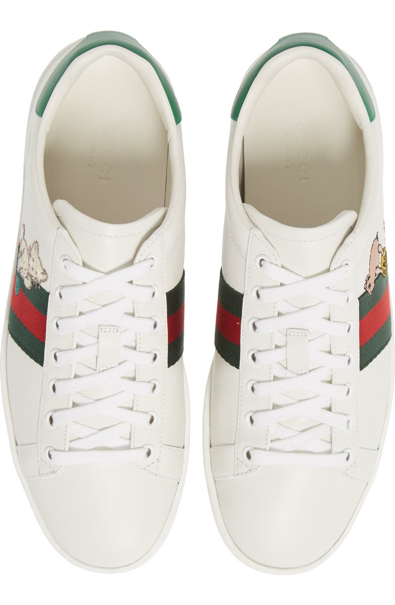 Gucci New Ace Embroidered Tennis Sneaker, Alternate, color,