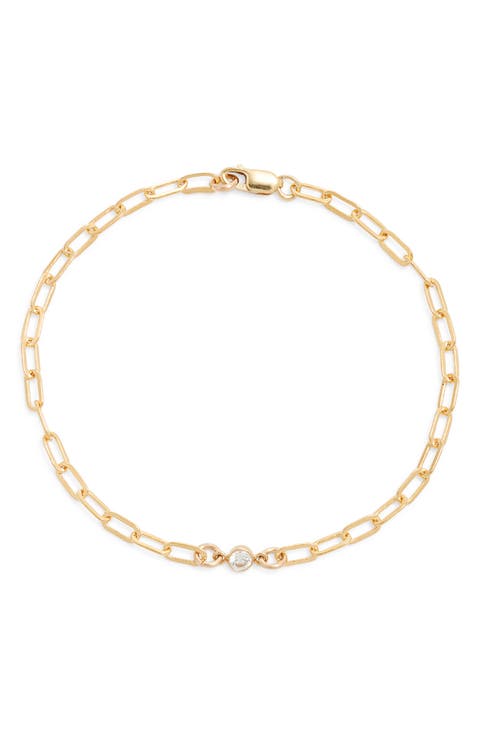 Everly Cubic Zirconia Paperclip Bracelet