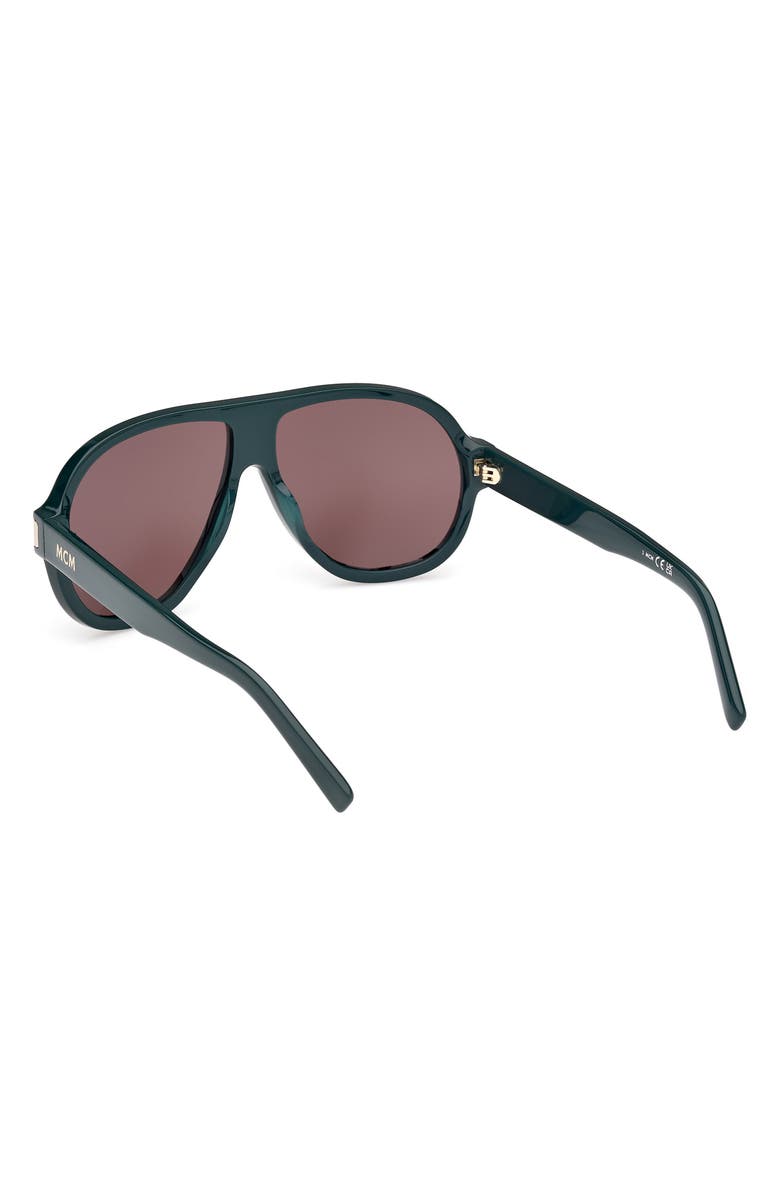 MCM 59mm Pilot Sunglasses, Alternate, color, Shiny Dark Green / Brown