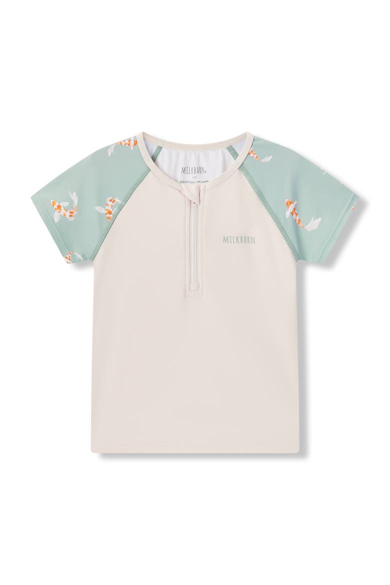 Zipper Top And Swim Trunks, Alternate, color, Swimming Koi
