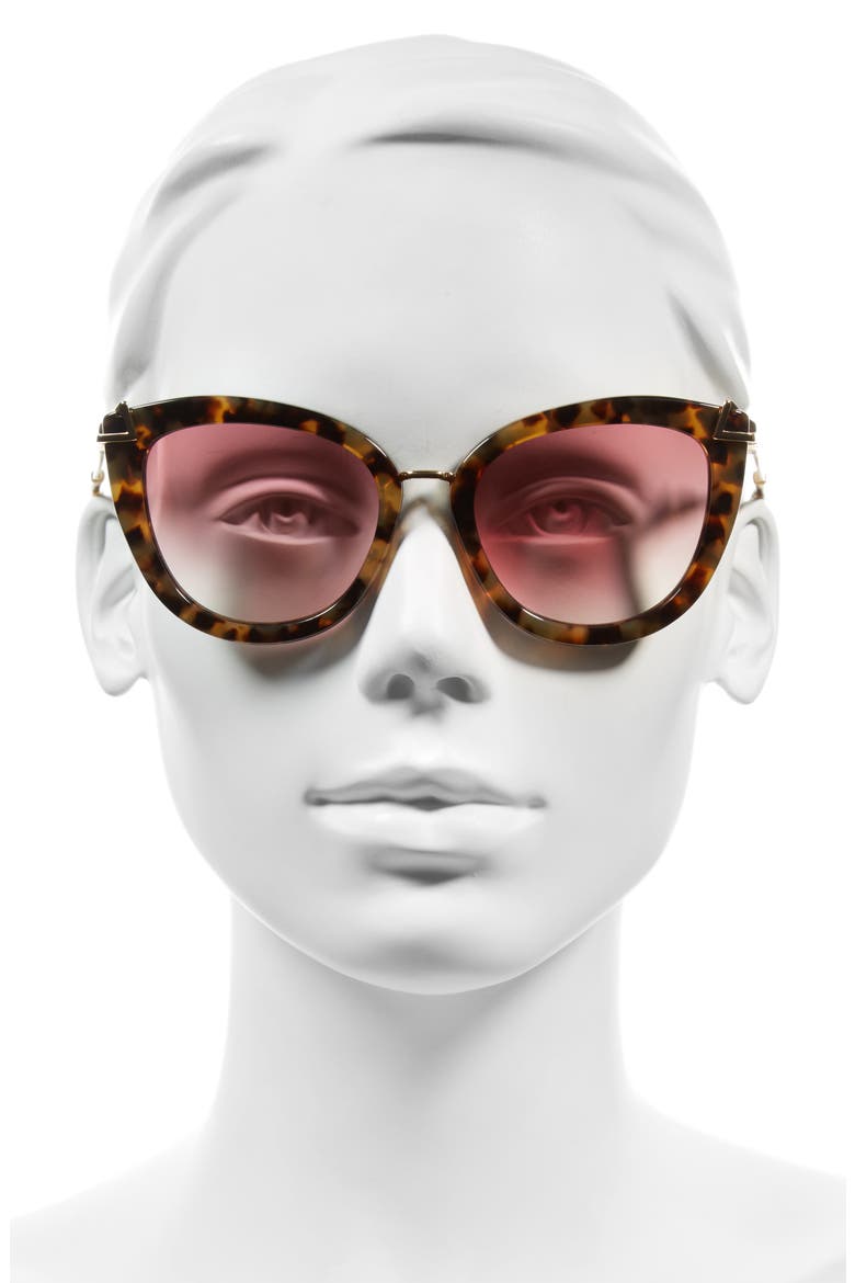 Melrose 51mm Gradient Cat Eye Sunglasses, Alternate, color, ROUGE/ BROWN TORTOISE